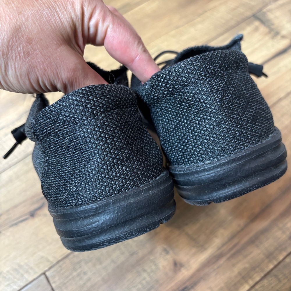 Hey Dude Wally Total Black Mesh Slip On Casual Loafers Mens Shoes Size 40 - Picture 8 of 11